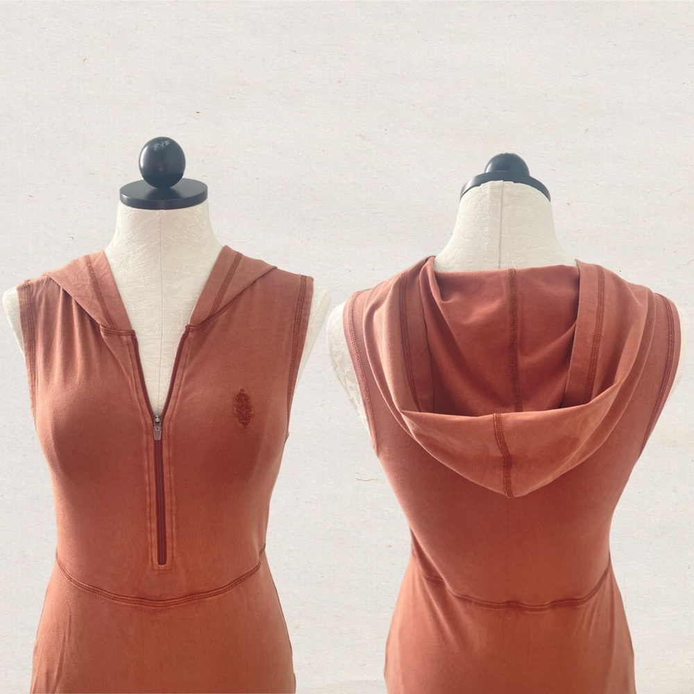 FP Movement by Free People Hot Shot Hooded Skortsie Sequoia Brun Skort Dress XS - Picture 2 of 8